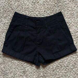 Black Pleated Shorts